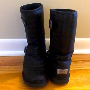 UGG Boots BLACK Leather size 7